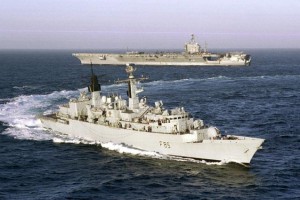 HMS Cumberland and CVN-69