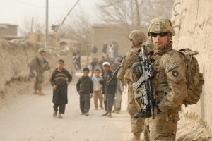 U.S. servicemen patrol the villages in the Bagram Security Zone, March 23, 2011. Photo: U.S. Army.