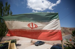 Iranian Flag, Abyaneh mountain village, Iran. Photo: Nick Taylor.