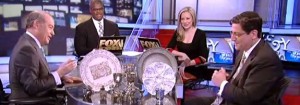 Jonathan Greenstein with pieces of Judaica. Photo: Youtube/Fox Business