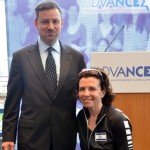 Jay Ruderman (left), president of the Ruderman Family Foundation, with Israeli Paralympic athlete Pascale Bercovitch on May 8 at ADVANCE: The Ruderman Jewish Disabilities Funding Conference, which focused on inclusion of people with disabilities in Jewish communal life. Photo: Maxine Dovere.