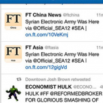 The Syrian Electronic Army took credit for hacking the Financial Times.