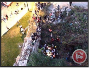 Scene of man falling to his death from Temple Mount. Photo: Screenshot.