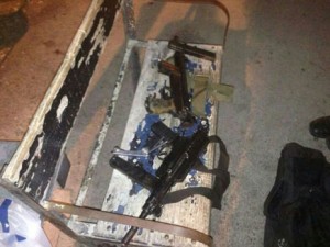 Two "Carl Gustav" rifles uncovered by the IDF "Taoz" Battalion at a Gaza checkpoint. Photo: IDF.