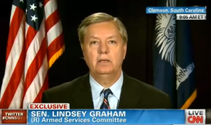 U.S. Senator Lindsey Graham on CNN News, on November 10, 2013. Photo: Screenshot / CNN.