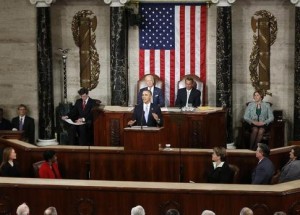 President Obama delivers his 2014 State of the Union address. Photo: Screenshot. 
