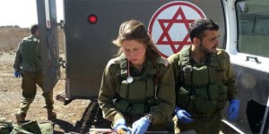 IDF medics treating wounded Syrians along the Golan Heights border with Lebanon. Photo: IDF.