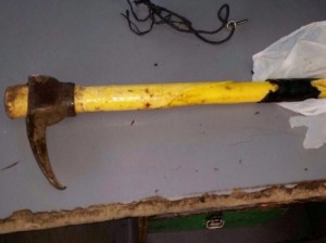 Palestinian pickaxe attack. Photo: Israel Police