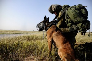 IDF Oketz Unit trainer and canine. Photo: IDF