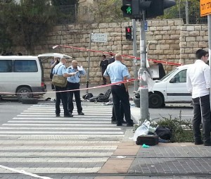 Scene of vehicular terror attack. Photo: Tatzpit