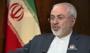 Iran's foreign minister Zarif on NBC. Photo: Screenshot. 