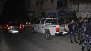 Hamas police beat Palestinian protesters who demonstrated outside the home of Hamas leader Ismail Haniyeh in Gaza. Photo: Elder of Ziyon.