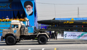 Iranian Khalij Fars missile on transporter.  Photo: Wikimedia Commons. 