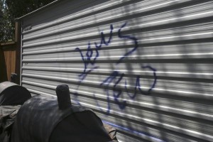 A second Jewish congregation in San Antonio was hit by antisemitic graffiti. Photo: Twitter.