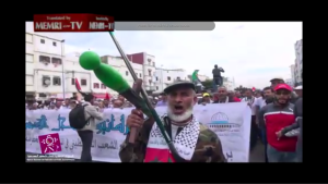 Thousands demonstrated in a pro-Palestinian demonstration in Morocco. Photo: MEMRI Screenshot
