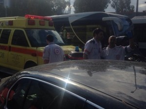 The aftermath of Thursday's terror attack in Tel Aviv. Photo: MDA.