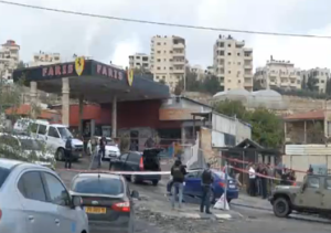 The site of the terrorist attack at the Hizma checkpoint. Photo: Screenshot.