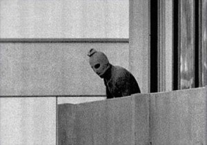 An image of one of the Palestinian terrorists during the Munich attacks. Photo: Wikimedia Commons.