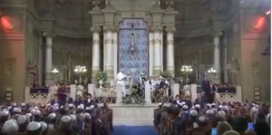 Pope Francis visits the Great Synagogue in Rome on Sunday. Photo: YouTube screenshot.