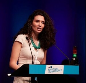 Malia Bouattia at the 2016 NUS conference. Photo: NUS UK. 