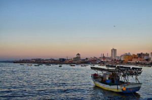 A boat off the Gaza port. Photo: Wikimedia Commons.