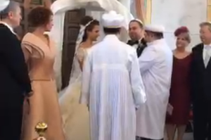 The wedding at the renovated synagogue in Edirne, Turkey. Photo: Twitter/Screenshot.