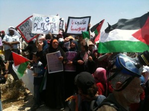 A Palestinian demonstration at Susya. Photo: Wikipedia.