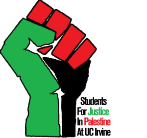 UC Irvine's Students for Justice in Palestine were issued a "written warning" by the university for a violent May protest against a pro-Israel event. Photo: SJP UCI Facebook. 