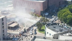 The site of the parking-lot collapse in Tel Aviv. Photo: Screenshot.