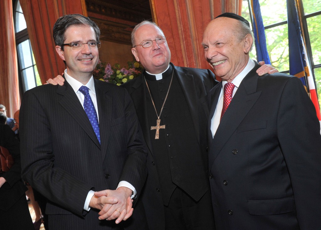 Francois Delattre, Rabbi Arthur Schneier, Archbishop Timothy Dolan
