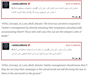 Vocativ screenshot of pro-ISIS tweets