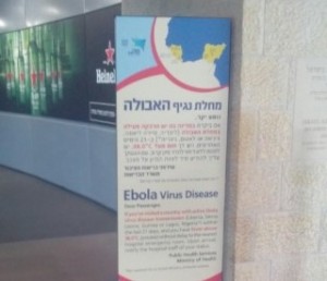 Ebola poster at Ben-Gurion airport. Photo: Rotter.net