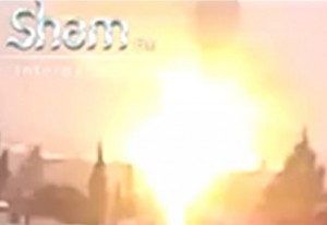 Screen image of reported Israeli airstrike in Syria yesterday.