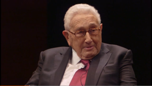 Former secretary of state Henry Kissinger on Charlie Rose. Photo: Screenshot. 