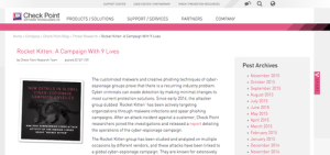 The new Check Point Software report on cyber espionage. Photo: Check Point Software.