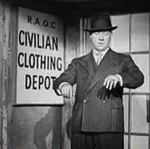 A man wearing his demob suit, after finishing his military service. Photo: Wikipedia.