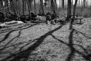 Concentration camp ground of Kaufering II, surrounded by junk.