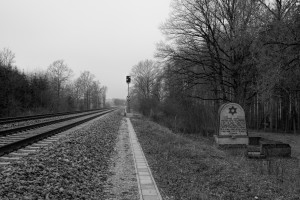 Mass grave in Schwabhausen bei Landsberg, eerily placed next to railroad tracks.