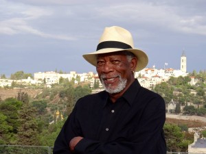 Morgan Freeman posted a Facebook picture of him posing in Israel. Photo: Facebook.