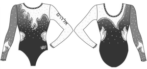Gabby Douglas’ championship leotard, pictured, features Hebrew lettering. Photo: GK Elite.