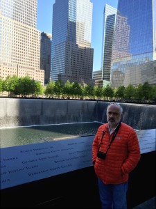 Ron Agam at the 9/11 memorial in lower Manhattan. Photo: Facebook.