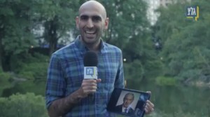 Army Radio host Asaf Liberman in New York City's Central Park. Photo: Screenshot.
