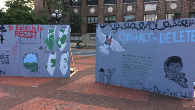 SAFE's "apartheid wall" at the University of Michigan. Photo: Twitter.
