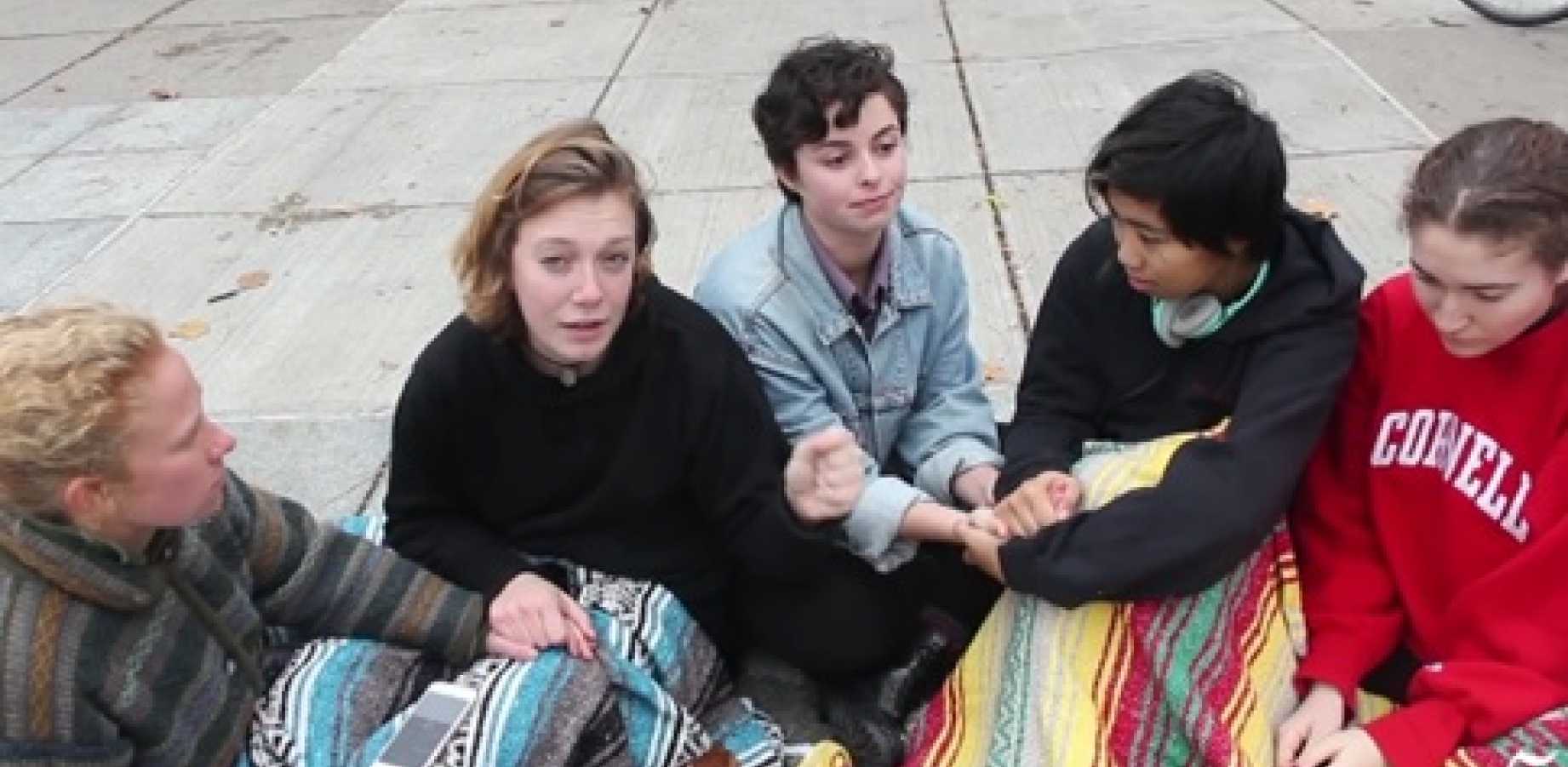 Cornell students at a "cry-in" after Donald Trump won the presidential election. Photo: Facebook.