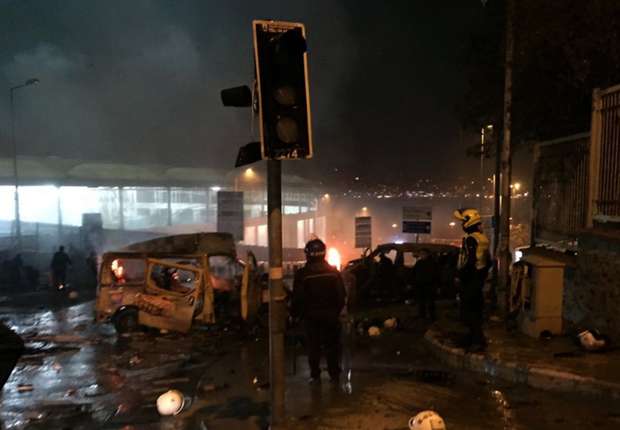 Besiktas stadium attack in Istanbul. Photo: Goal.com/screenshot.