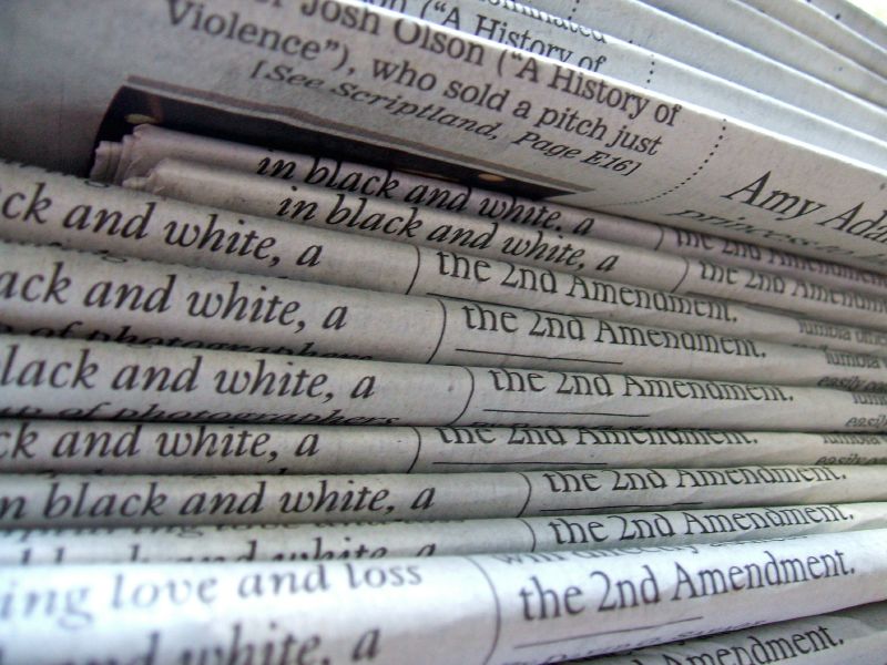 A stack of newspapers. Photo: Wikimedia Commons.