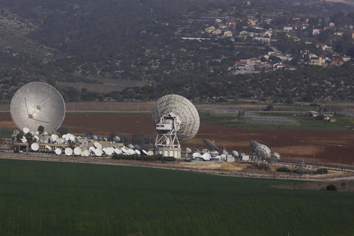 General view of a satellite station in the Ha-Ella Valley, Feb. 22, 2014. Photo: Nati Shohat/Flash 90.
