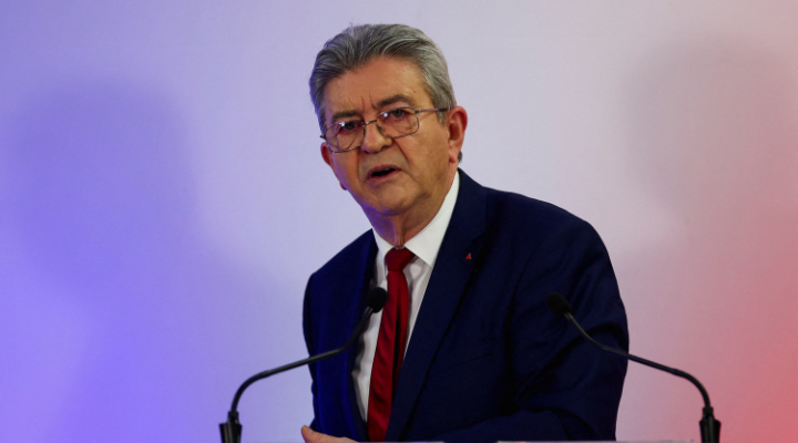 Jean-Luc Melenchon, leader of French far-left opposition party La France Insoumise (France Unbowed - LFI), delivers a speech during a campaign rally to support the list "Etre Bondy" for the upcoming mayoral election in Bondy near Paris, France, March 4, 2026. Photo: REUTERS/Abdul Saboor